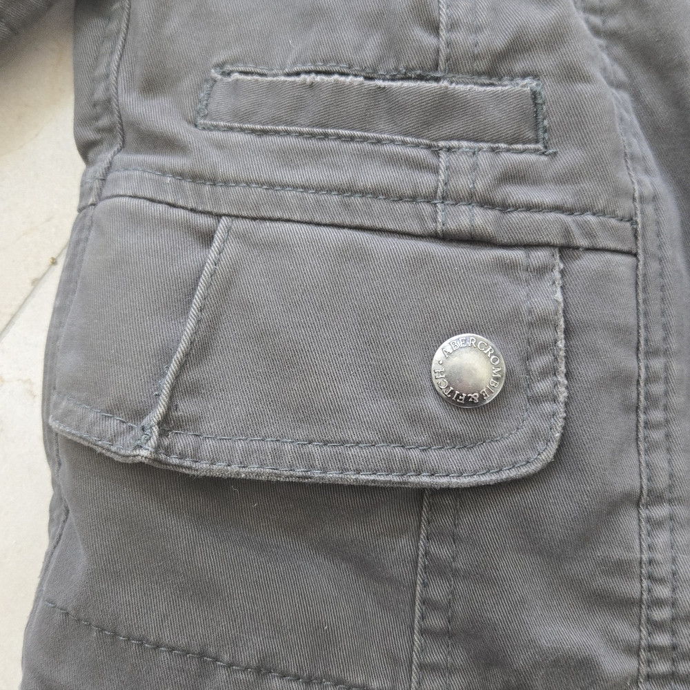 A&F Army Green Hooded Jean Jacket - Picture 5 of 10